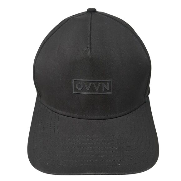 OVVN Snapback Hat Black One Size Adjustable Solid Laser Cut Perforated - Picture 1 of 7